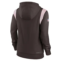 Women's Nike Brown Cleveland Browns Sideline Stack Performance Pullover Hoodie