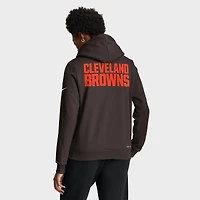 Sweat à capuche Nike marron Cleveland Browns Sideline Standard Issue Initial Home Dri-FIT pour femme
