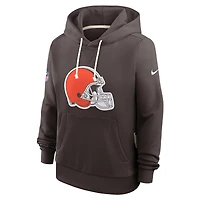 Sweat à capuche Nike marron Cleveland Browns Sideline Standard Issue Initial Home Dri-FIT pour femme