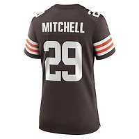 Maillot de match l'équipe Nike Cameron Mitchell marron des Cleveland Browns pour femme