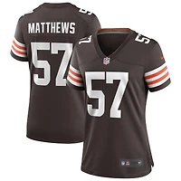 Maillot de joueur retraité Nike Clay Matthews Brown des Cleveland Browns pour femme