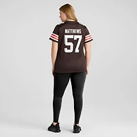 Women's Nike Clay Matthews Brown Cleveland Browns Game Retired Player Jersey