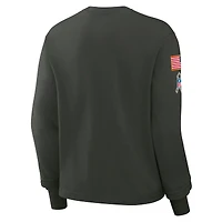 T-shirt Nike vert foncé Cleveland Browns 2025 Salute to Service Sideline Dri-FIT à manches longues pour femme