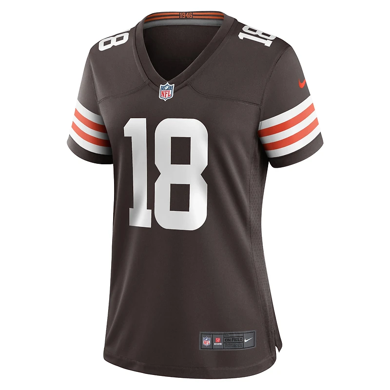 Maillot de match Nike David Bell marron des Cleveland Browns pour femme
