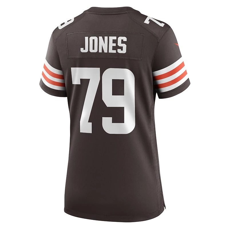Maillot Nike Dawand Jones marron pour femme des Cleveland Browns Team Game