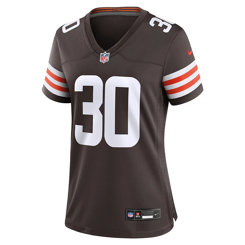 Maillot de match Nike Devin Bush marron Cleveland Browns pour femme
