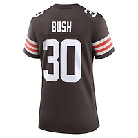 Maillot de match Nike Devin Bush marron Cleveland Browns pour femme