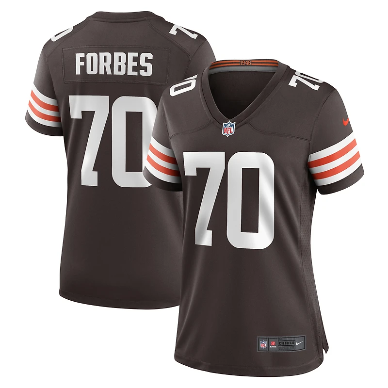 Maillot Nike Drew Forbes pour femme, marron, Cleveland Browns, Team Game