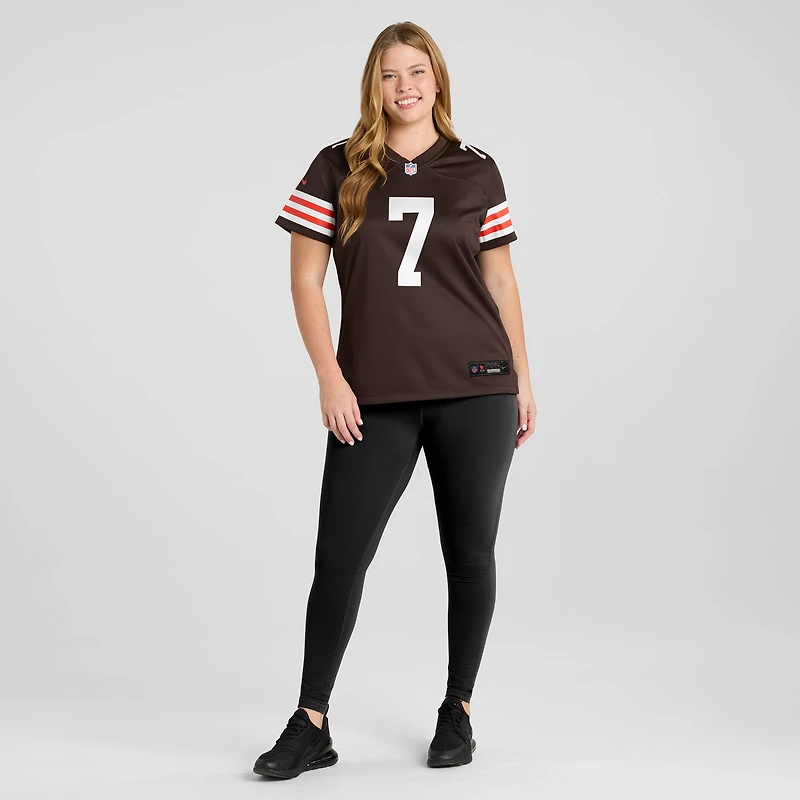 Maillot Nike pour femme Dustin Hopkins marron Cleveland Browns Team Game