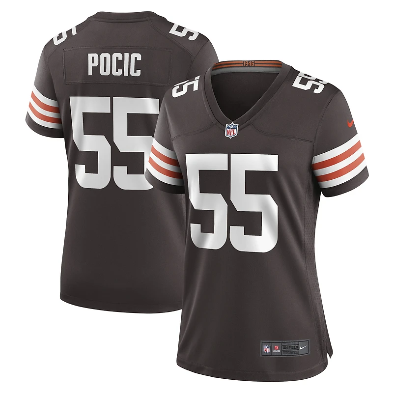 Maillot de match Nike Ethan Pocic pour femmes, marron, Cleveland Browns