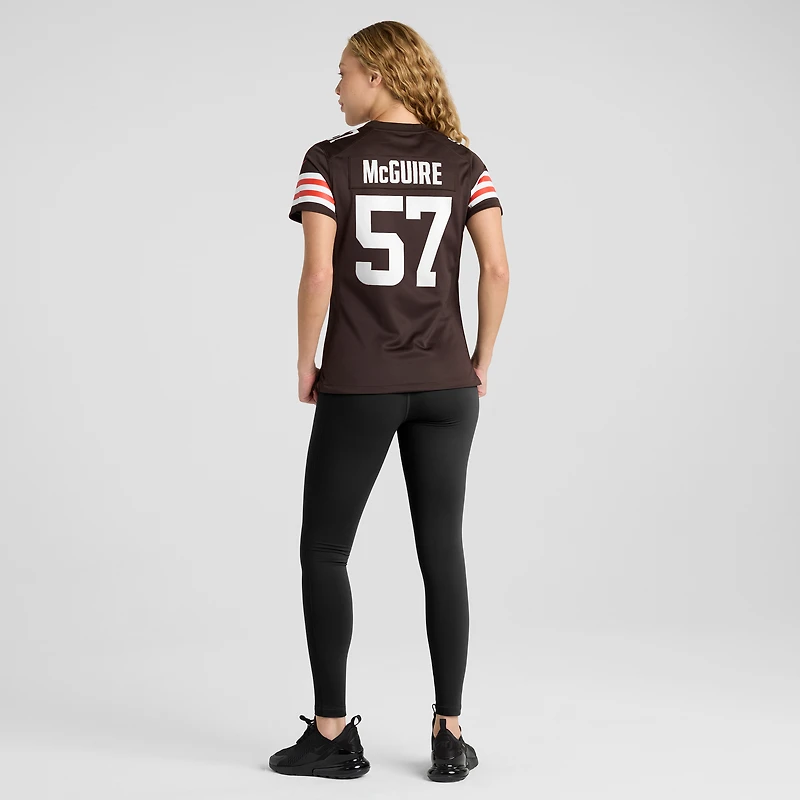 Maillot de match l'équipe Nike Isaiah McGuire marron des Cleveland Browns pour femme