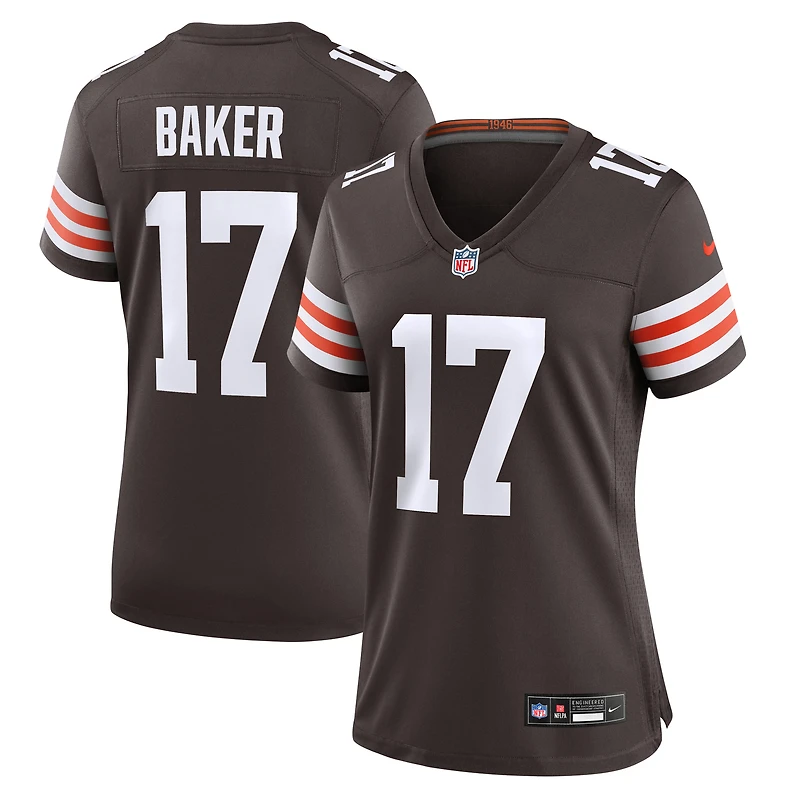 Maillot Nike Jerome Baker Brown pour femme, équipe des Cleveland Browns
