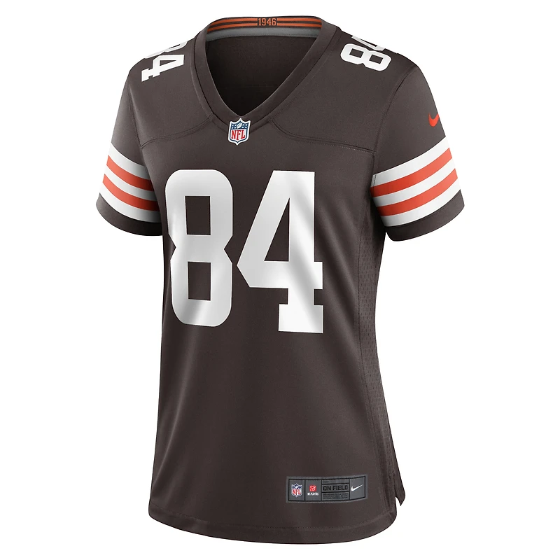 Maillot de joueur match Nike Jordan Akins marron des Cleveland Browns pour femme