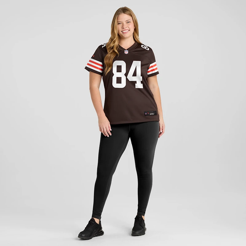 Maillot de joueur match Nike Jordan Akins marron des Cleveland Browns pour femme