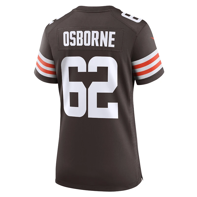Maillot Nike Justin Osborne Brown pour femme, équipe des Cleveland Browns