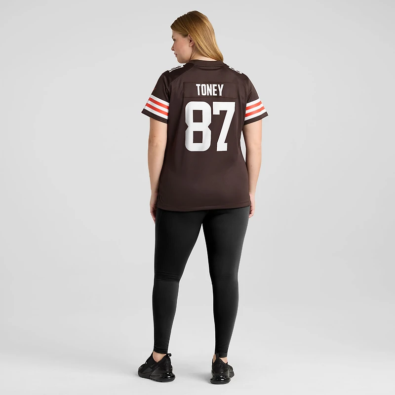 Maillot de match Nike Kadarius Toney Brown pour femme des Cleveland Browns