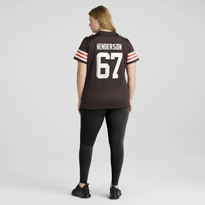 Maillot Nike LaDarius Henderson Brown pour femme, équipe des Cleveland Browns
