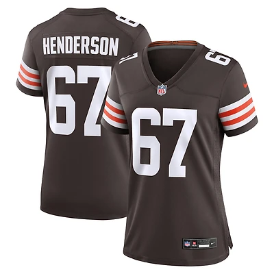 Women's Nike LaDarius Henderson  Brown Cleveland Browns Team Game Jersey