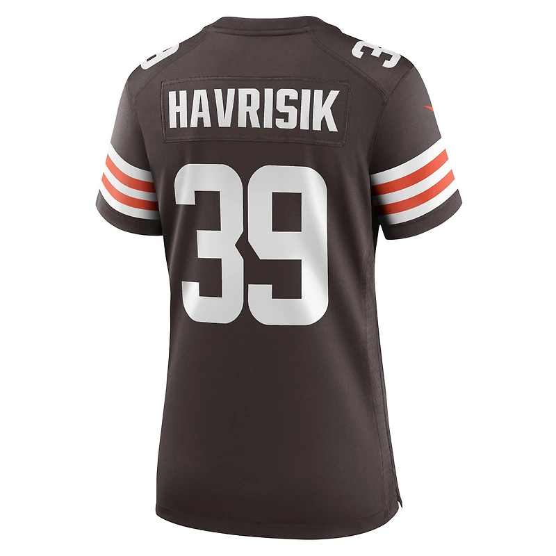 Maillot Nike Lucas Havrisik pour femme, marron, Cleveland Browns, Team Game