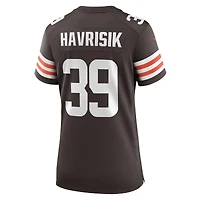 Maillot Nike Lucas Havrisik pour femme, marron, Cleveland Browns, Team Game