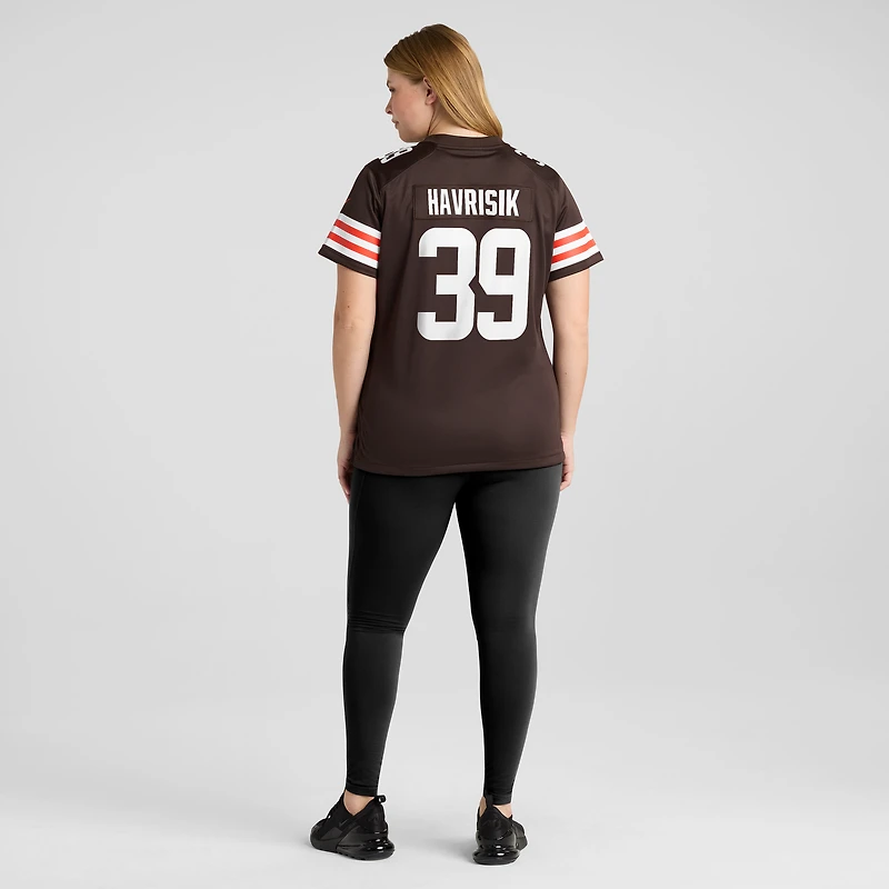 Maillot Nike Lucas Havrisik pour femme, marron, Cleveland Browns, Team Game