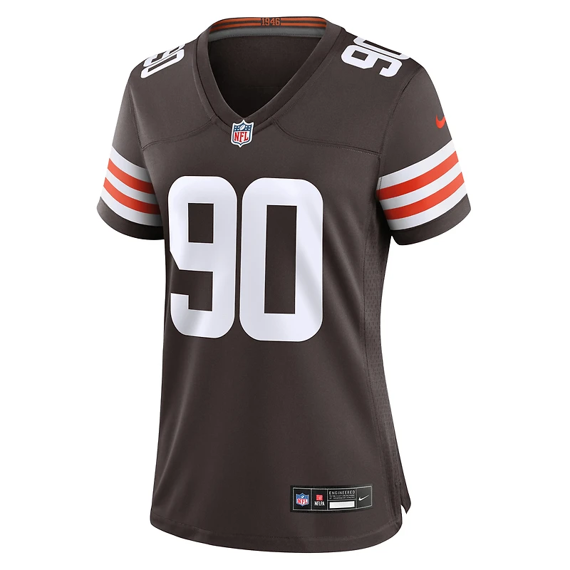 Maillot de match Nike Maurice Hurst II marron Cleveland Browns pour femme