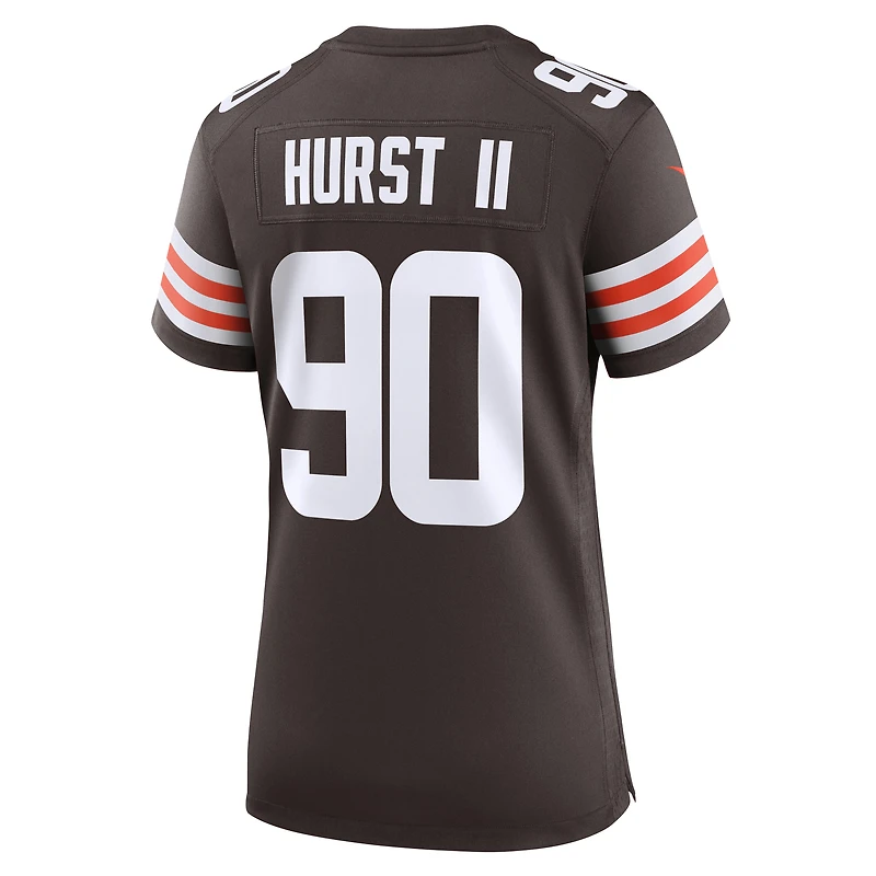 Maillot de match Nike Maurice Hurst II marron Cleveland Browns pour femme