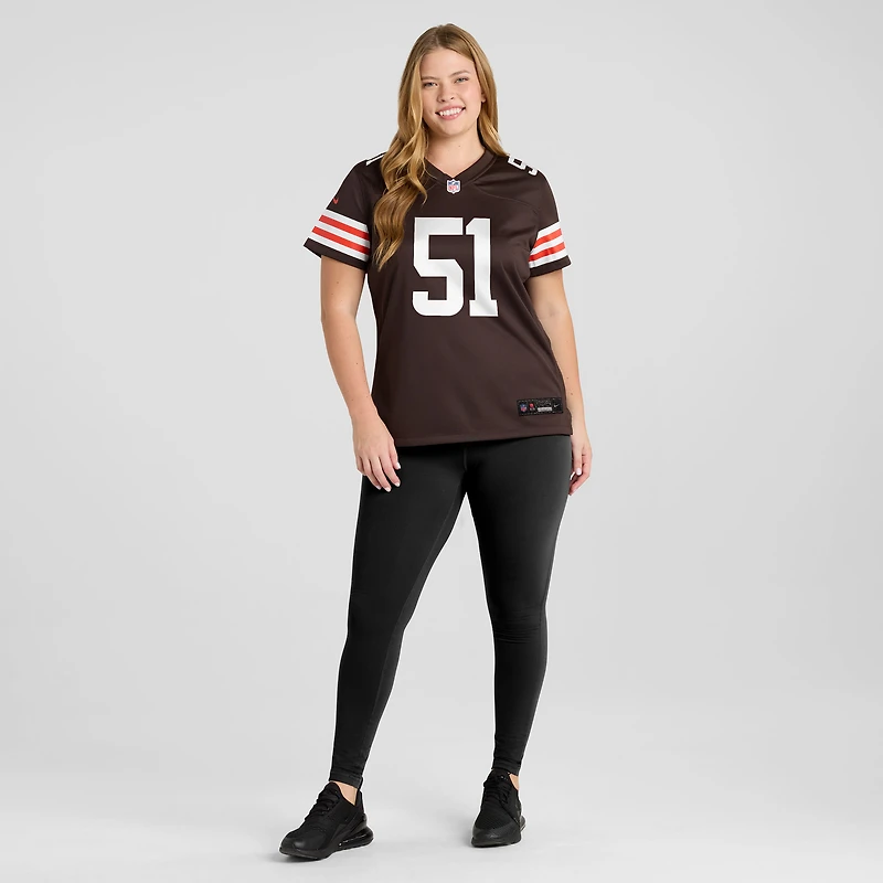 Maillot Nike Mike Hall Jr. Brown pour femme, équipe des Cleveland Browns