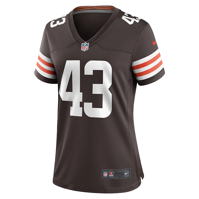 Maillot de match l'équipe Nike Mohamoud Diabate marron pour femme des Cleveland Browns