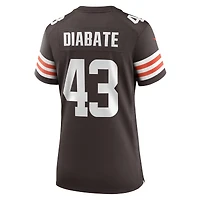 Maillot de match l'équipe Nike Mohamoud Diabate marron pour femme des Cleveland Browns