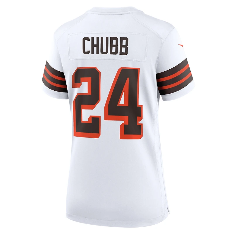 Maillot Nike Nick Chubb pour femme, blanc, Cleveland Browns, jeu alternatif