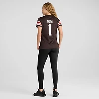 Maillot de match des Cleveland Browns Nike numéro 1 Mom marron pour femme