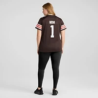 Maillot de match des Cleveland Browns Nike numéro 1 Mom marron pour femme