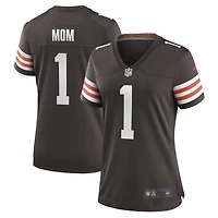 Maillot de match des Cleveland Browns Nike numéro 1 Mom marron pour femme