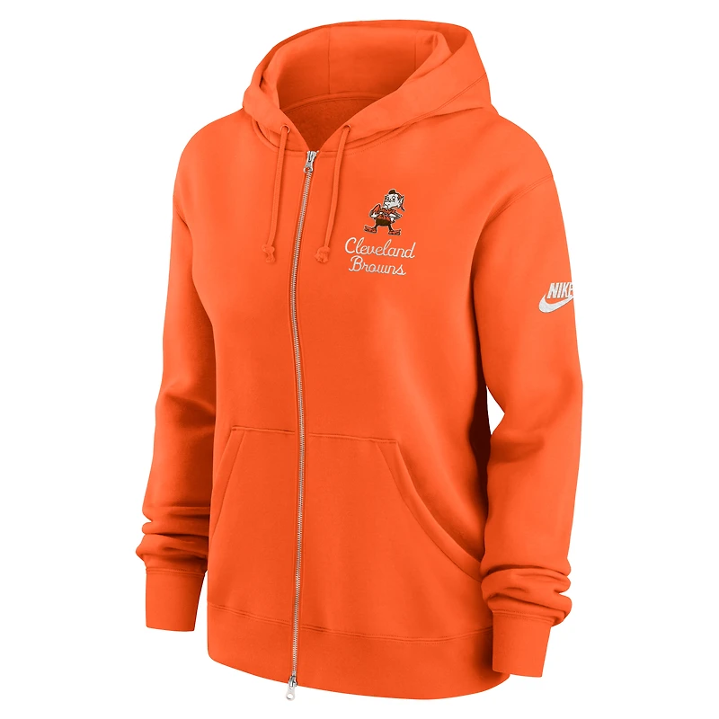 Women's Nike Orange Cleveland Browns Phoenix Rewind Full-Zip Hoodie