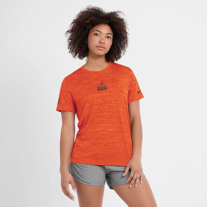 Women's Nike Orange Cleveland Browns Sideline Velocity Dri-FIT T-Shirt