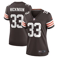 Maillot Nike Ronnie Hickman marron pour femme des Cleveland Browns Team Game