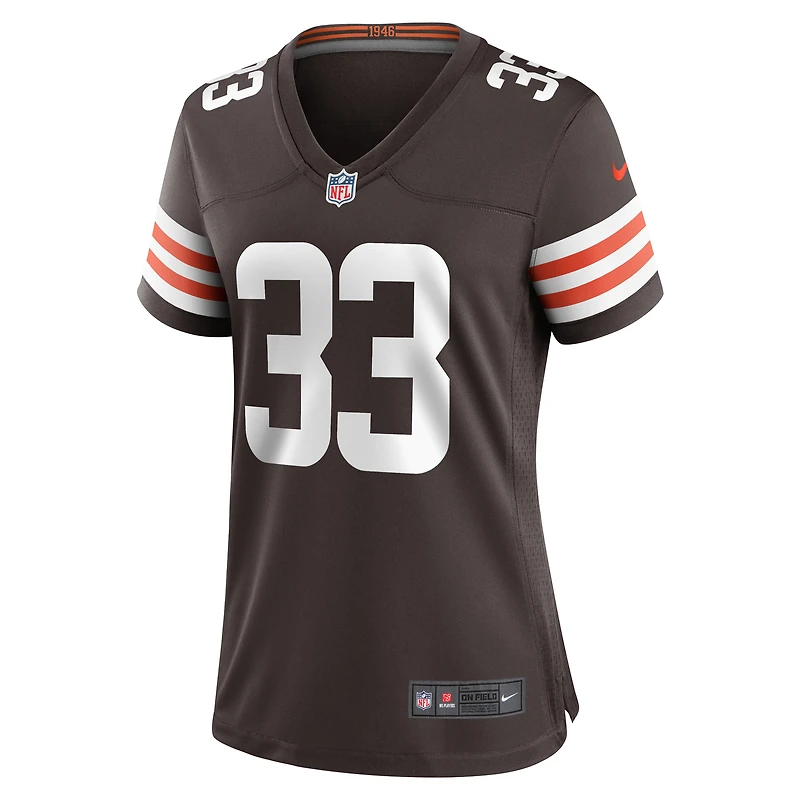 Maillot Nike Ronnie Hickman marron pour femme des Cleveland Browns Team Game