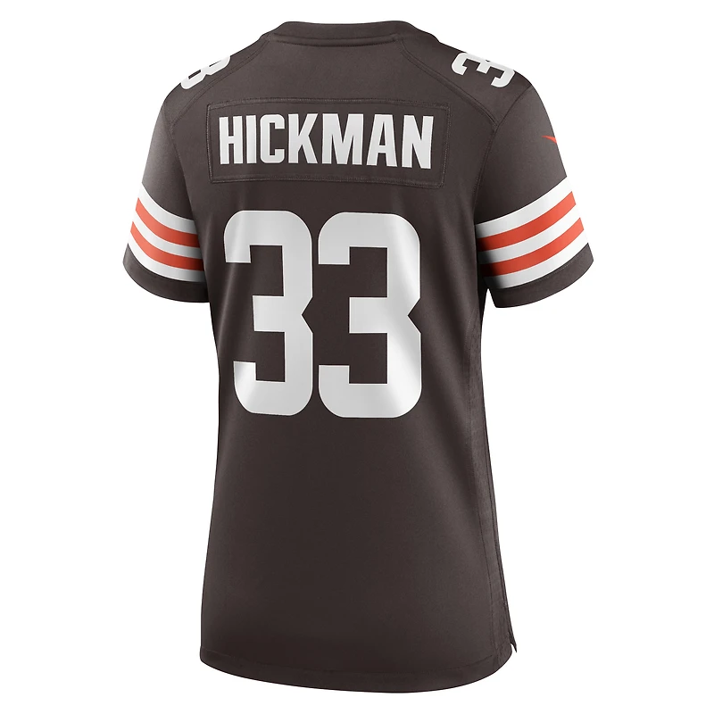 Maillot Nike Ronnie Hickman marron pour femme des Cleveland Browns Team Game