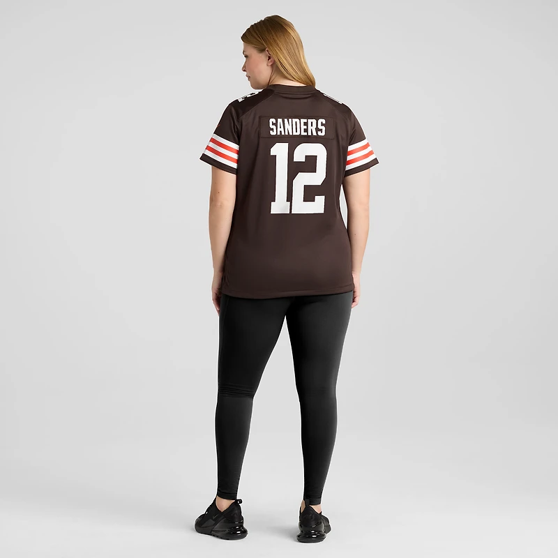 Maillot Nike Shedeur Sanders Brown pour femme, match de draft NFL 2025 des Cleveland Browns