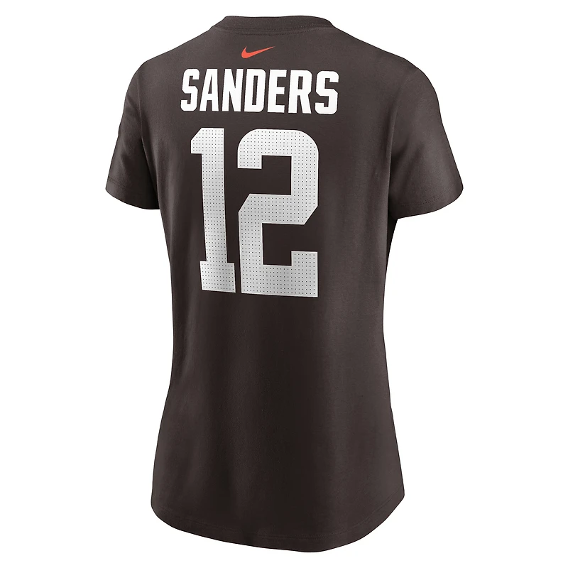 T-shirt Nike Shedeur Sanders Brown pour femme, nom et numéro de la draft NFL 2025 des Cleveland Browns