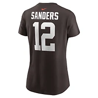 T-shirt Nike Shedeur Sanders Brown pour femme, nom et numéro de la draft NFL 2025 des Cleveland Browns