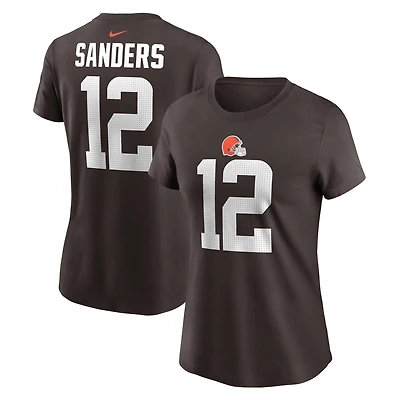 T-shirt Nike Shedeur Sanders Brown pour femme, nom et numéro de la draft NFL 2025 des Cleveland Browns