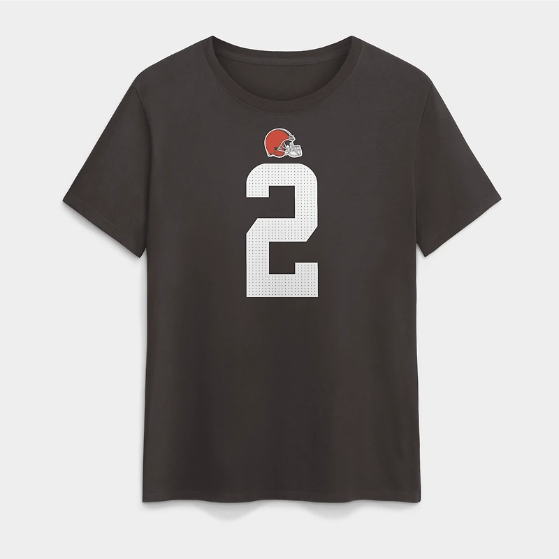 T-shirt Nike Shedeur Sanders Brown pour femme, avec nom et numéro des Cleveland Browns