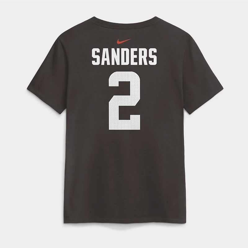 T-shirt Nike Shedeur Sanders Brown pour femme, avec nom et numéro des Cleveland Browns