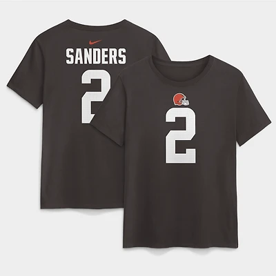 Women's Nike Shedeur Sanders Brown Cleveland Browns Name & Number T-Shirt