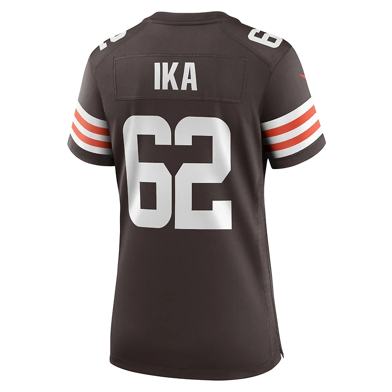 Maillot de match l'équipe Nike Siaki Ika marron des Cleveland Browns pour femme