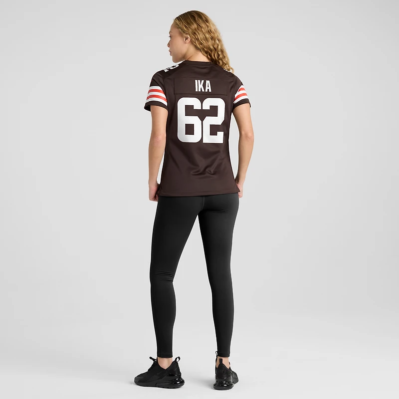 Maillot de match l'équipe Nike Siaki Ika marron des Cleveland Browns pour femme