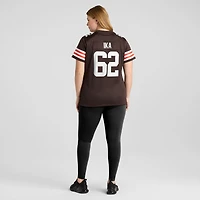 Maillot de match l'équipe Nike Siaki Ika marron des Cleveland Browns pour femme