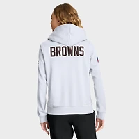 Sweat à capuche Nike blanc Cleveland Browns Throwback Sideline Standard Issue Dri-FIT pour femme